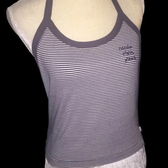 SOLD Calvin Klein Jeans Striped Halter Top sz L - Picture 1 of 6